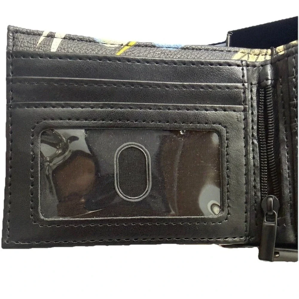 Ed Hardy Men's Black Wallet Bi-fold With Valet Tray PU Leather Eagle Tattoo New
